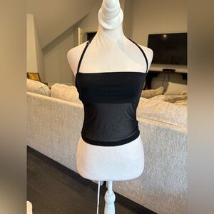 Black Sheer Halter Top